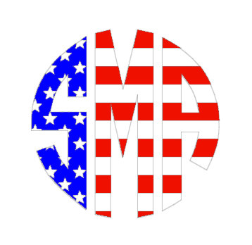Monogram Decal American Flag