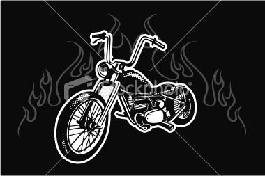 Motorcycle Chopper Vector Art