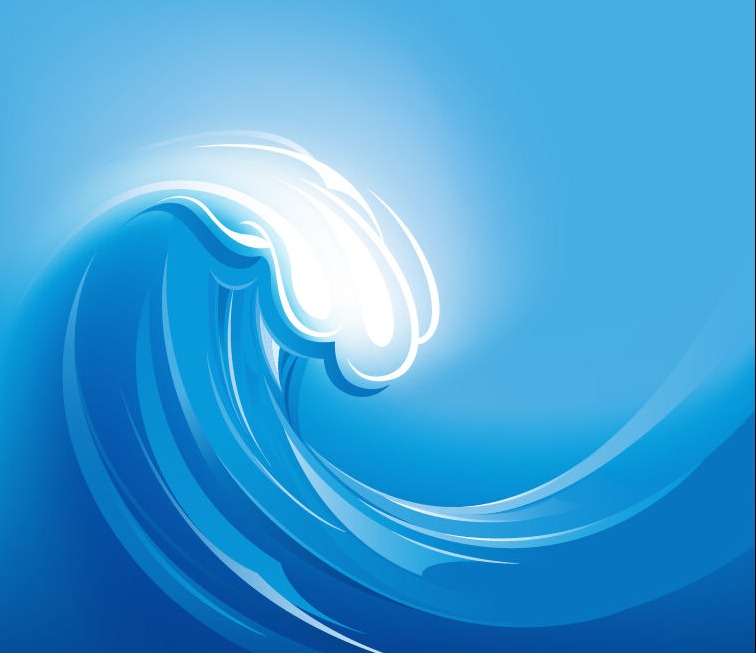 12 Free Vector Graphics Waves Images Ocean Wave Vector