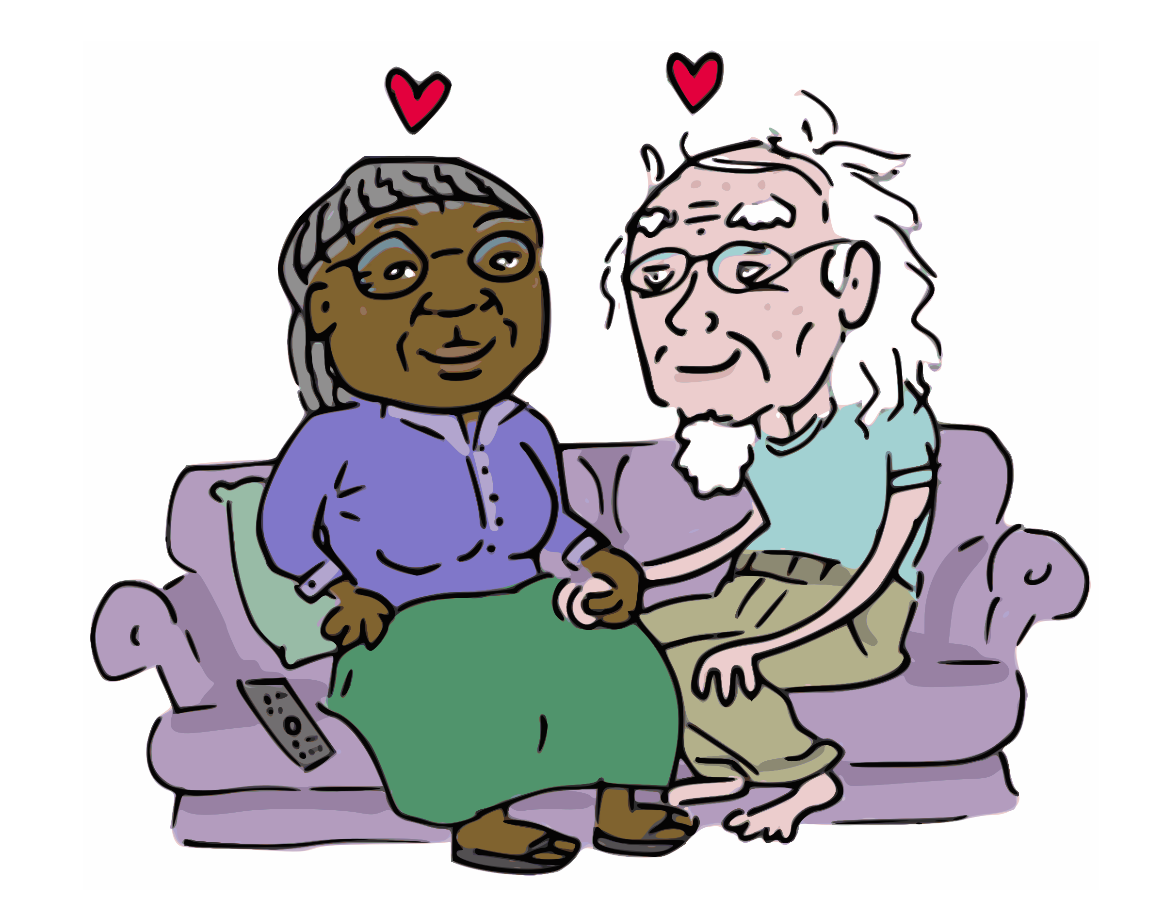 Old People Together Clip Art