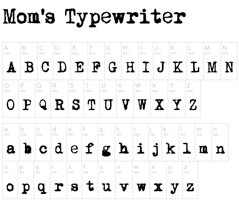 Old Typewriter Font Letters