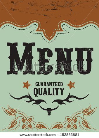 Old Western Menu Designs Old Western Menu Designs