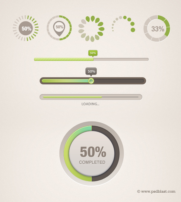 14 Progress Bar PSD Images