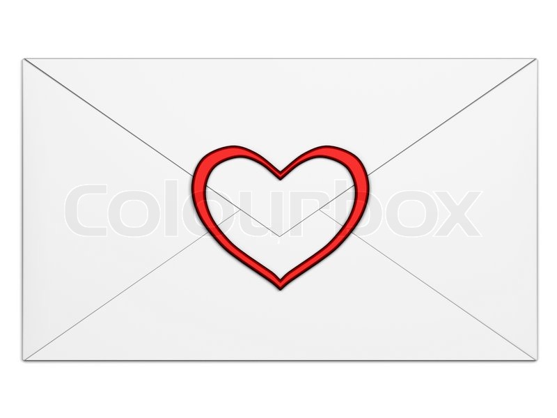 Red White Envelope with Symbol Red White Envelope with Symbol