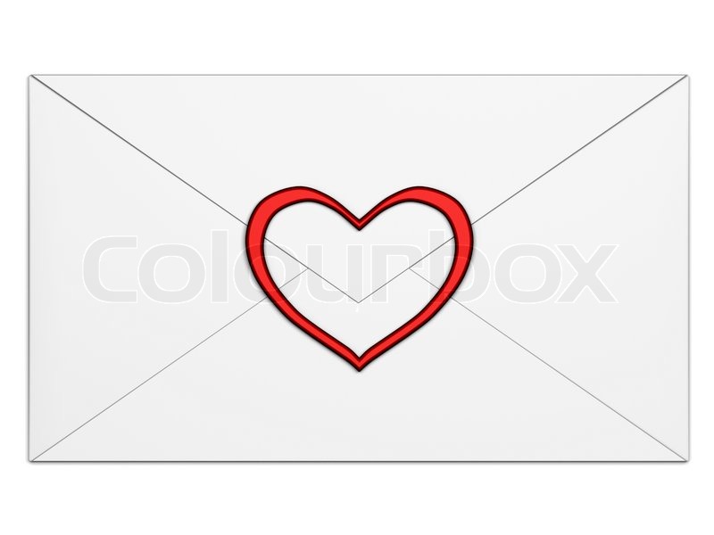 Red White Envelope with Symbol