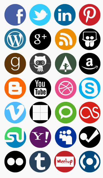 Round Social Media Icons Vector Free