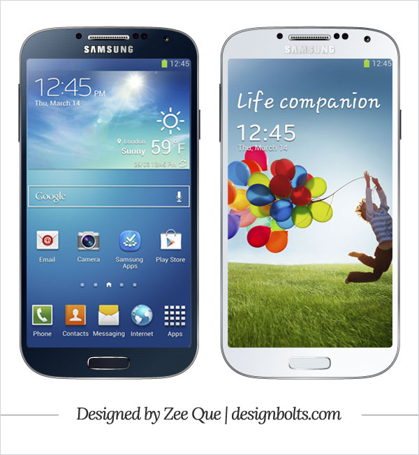 Samsung Galaxy S4 Mockup Vector Free