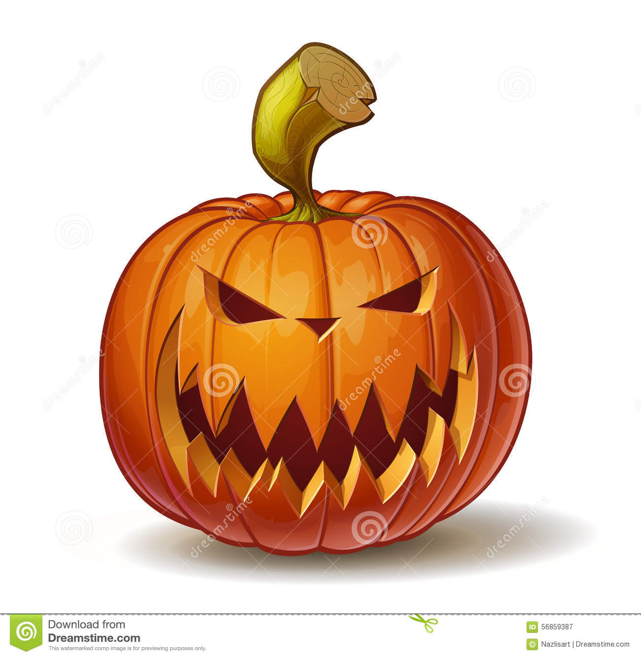 Scary Jack O Lantern Pumpkin Cartoon