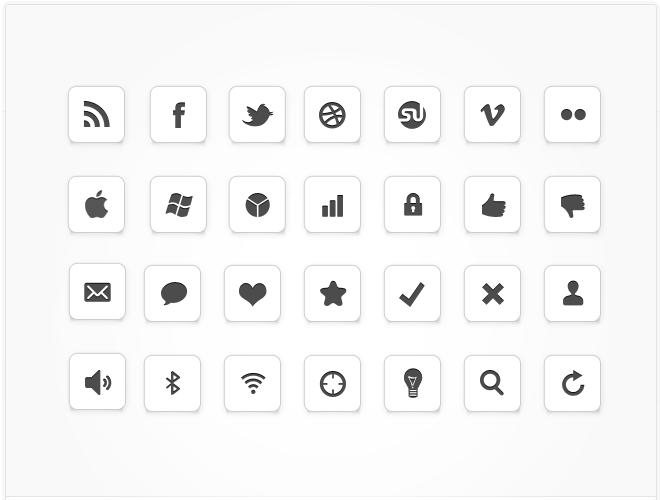 Social Media Icons White