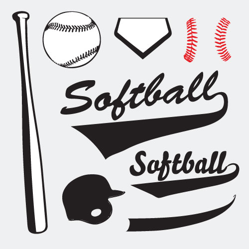 Softball Vector Clip Art