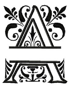 Split Alphabet Embroidery Design