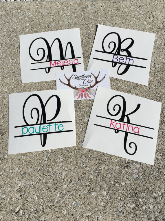 Split Fancy Monogram Letters