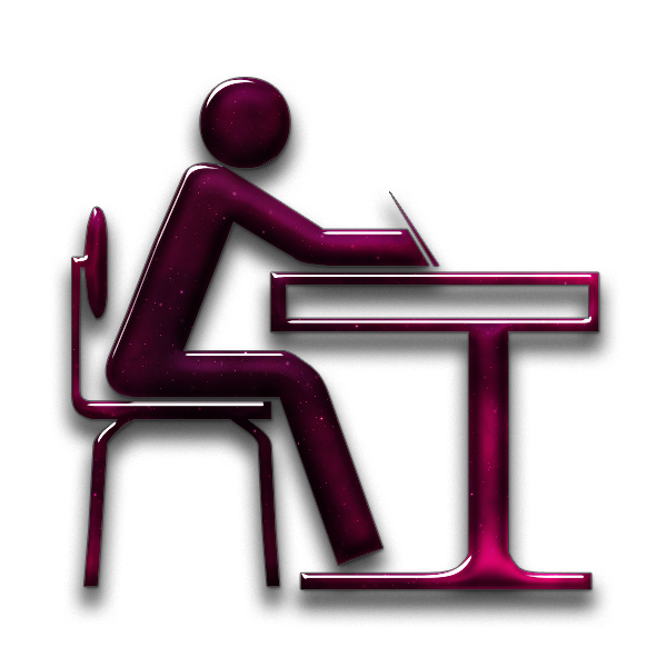 Student Sitting at Desk Icon