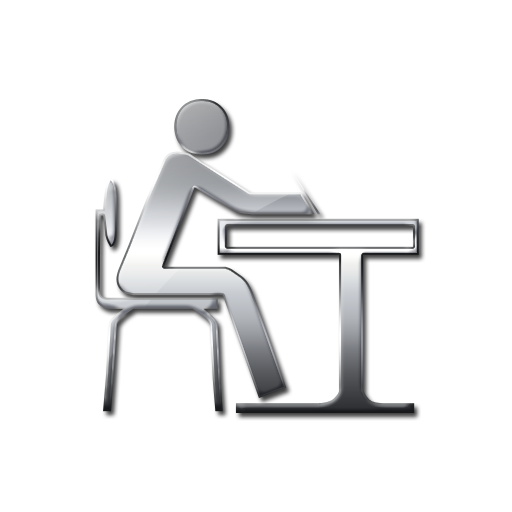 Student Sitting at Desk Icon