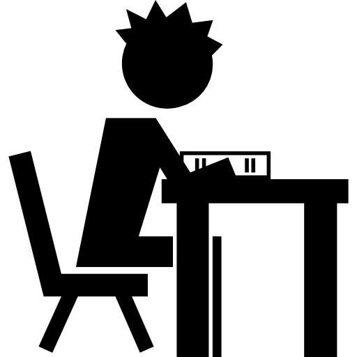Student Sitting at Desk Icon