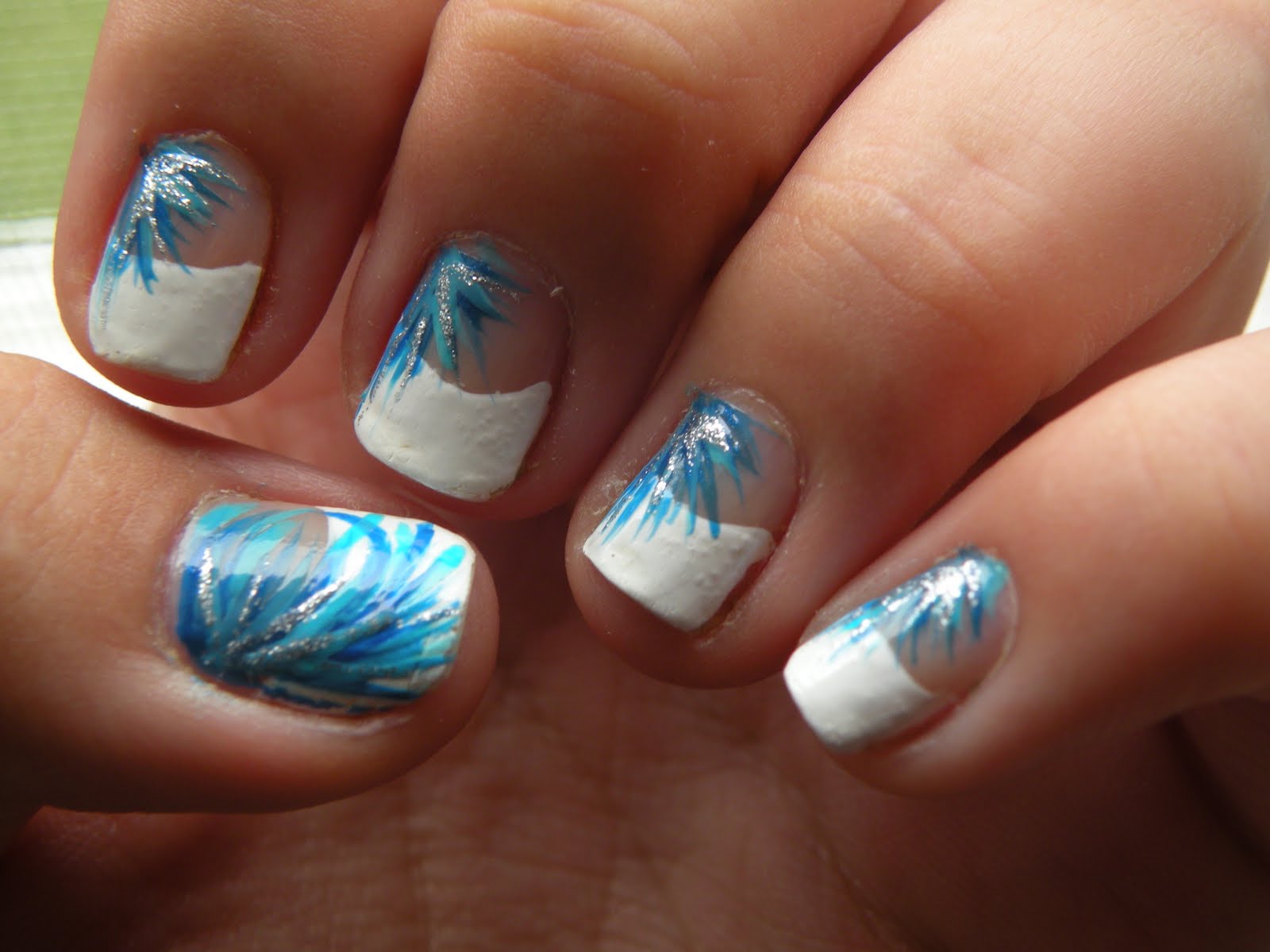 Teal and Silver Nail Designs