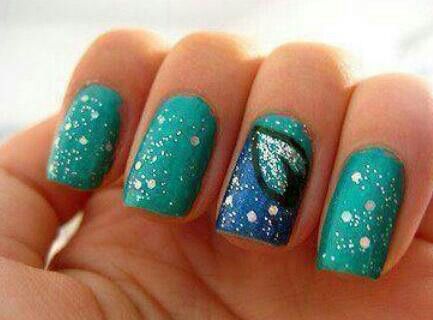 Teal Blue Nail Design