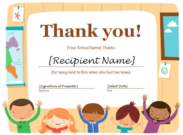 Thank You Certificate Template Word