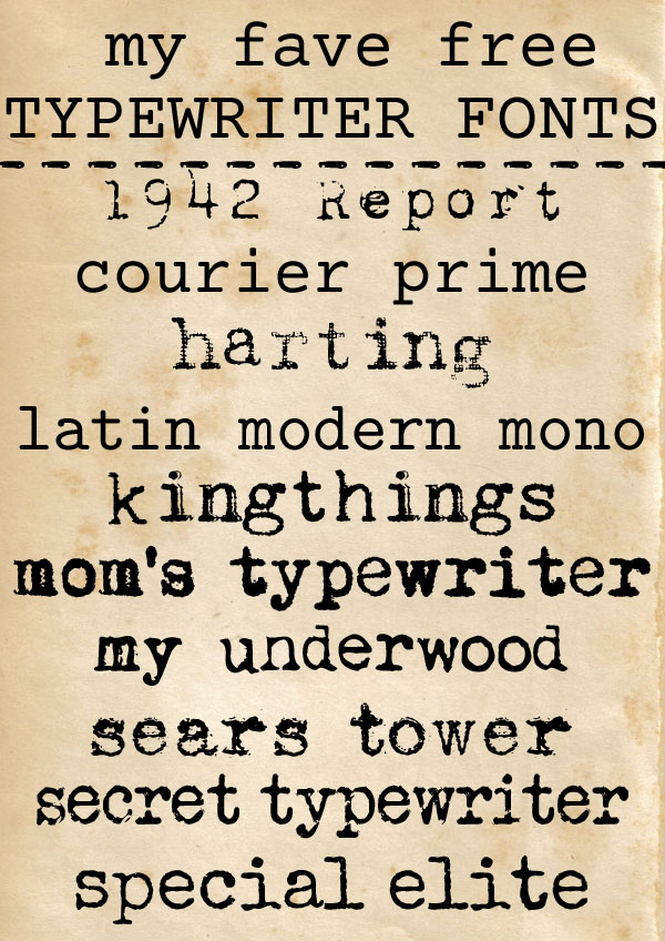 Typewriter Fonts Free