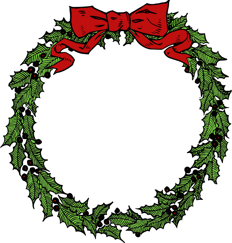 Vintage Christmas Wreath Clip Art Free