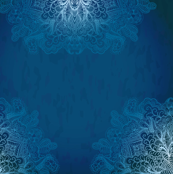 Vintage Lace with Blue Background