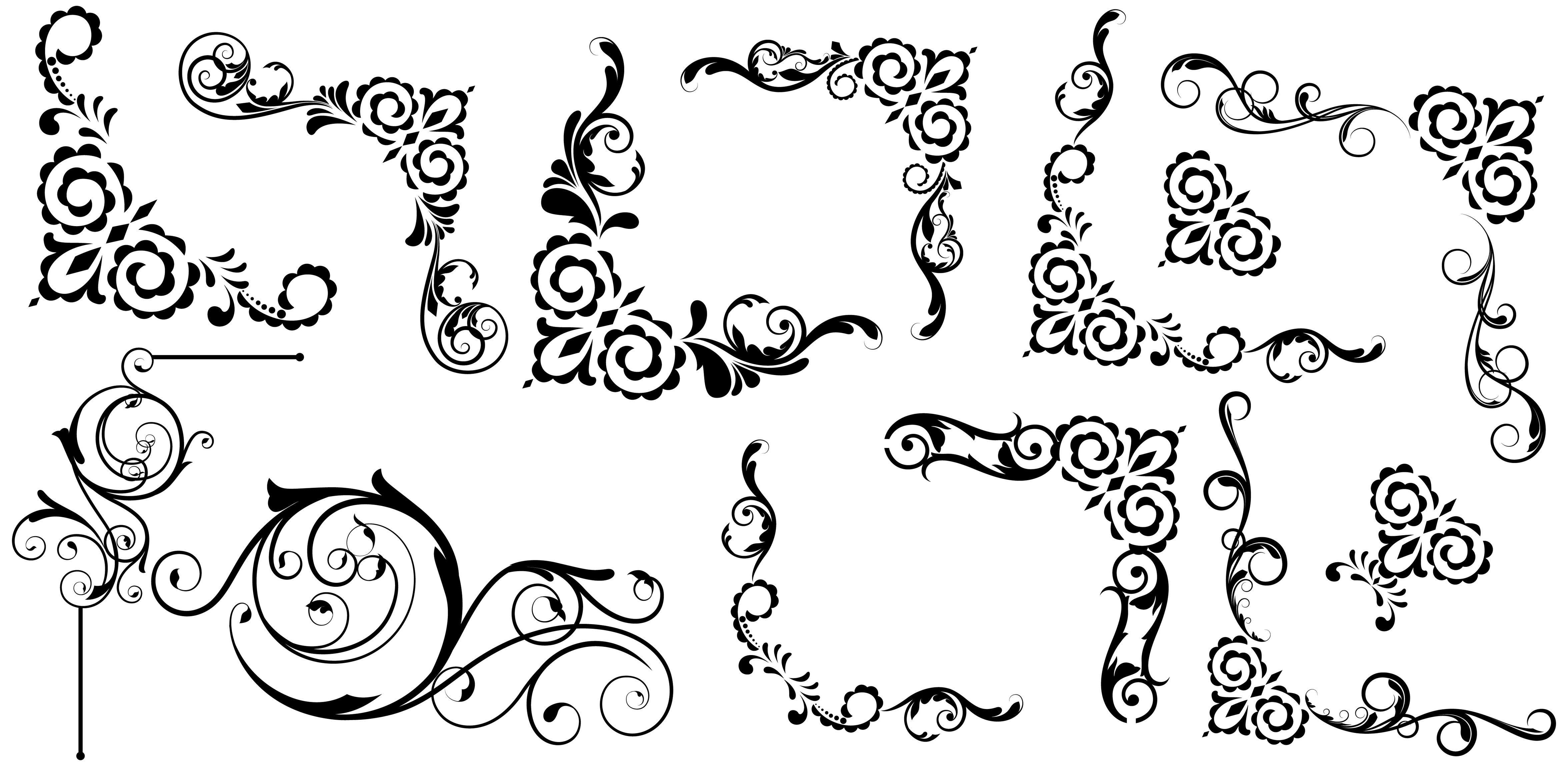 Vintage Swirls Vector Border