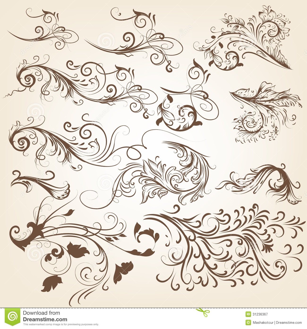 Vintage Swirls Vector Free