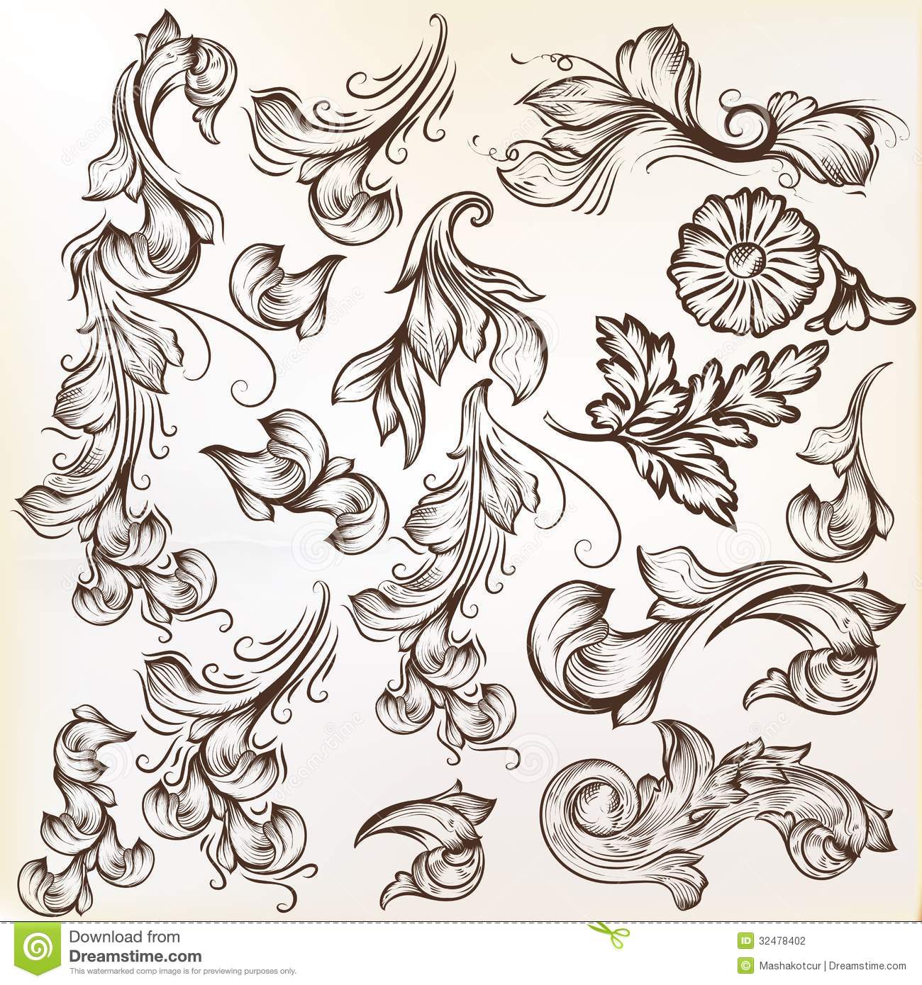 Vintage Vector Swirl Designs