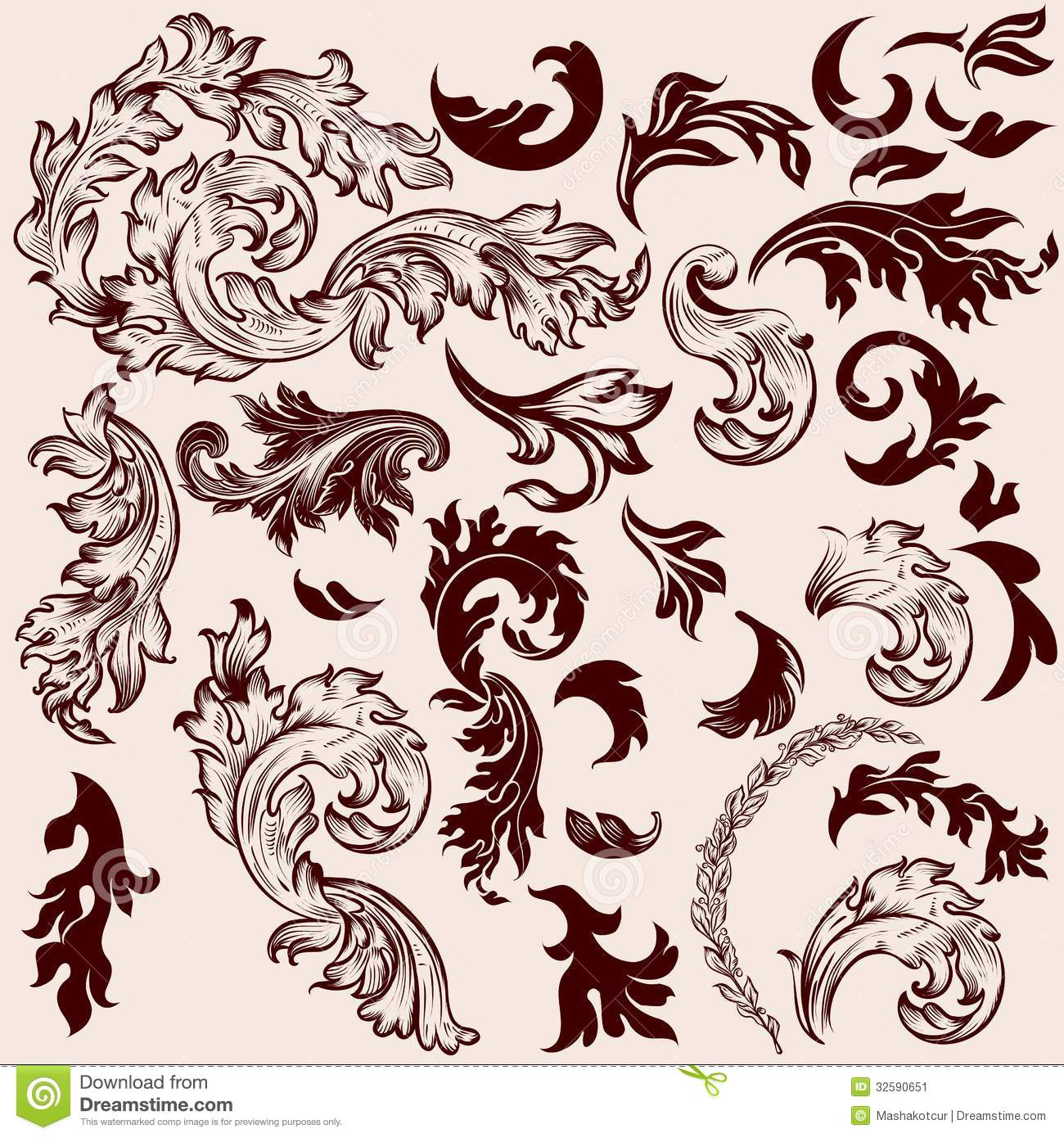 Vintage Vector Swirl Designs