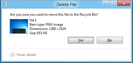 Windows Delete Confirmation Dialog