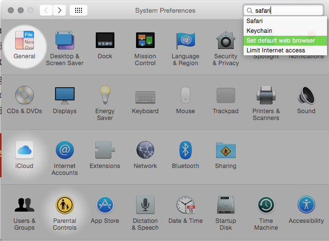 Yosemite Mac OS X System Preferences