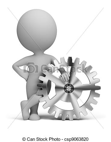 3D Person Gear Clip Art 3D Person Gear Clip Art
