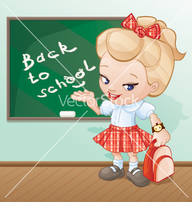 Back to School Cartoon Girls