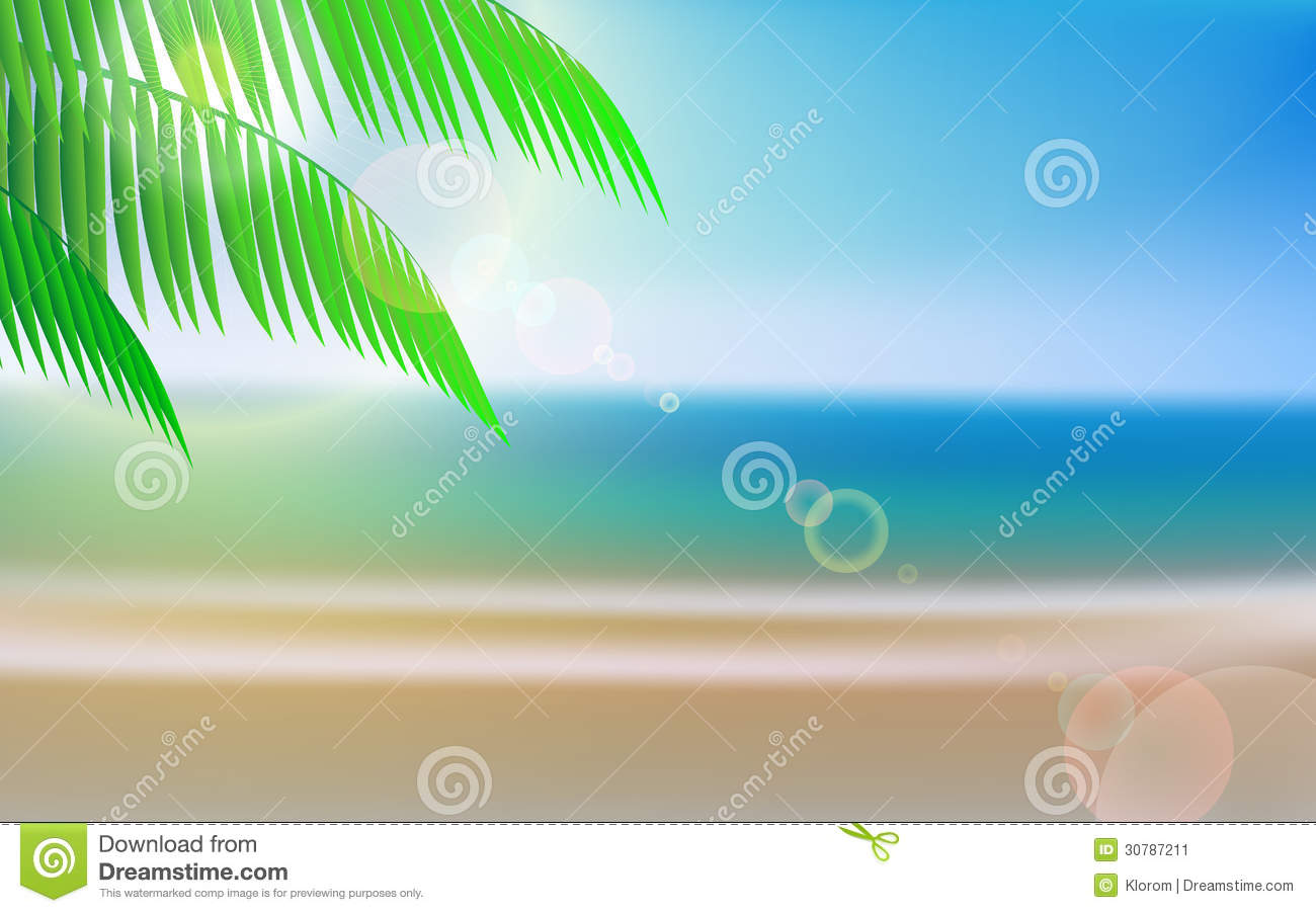Beach Landscape with Palm Trees