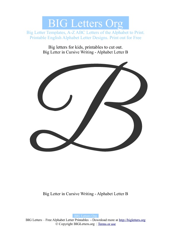 Big Cursive Letter B Templates