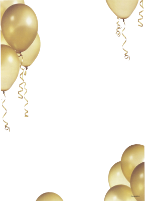 Black and Gold Balloon Border