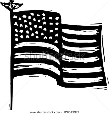 Black and White American Flag