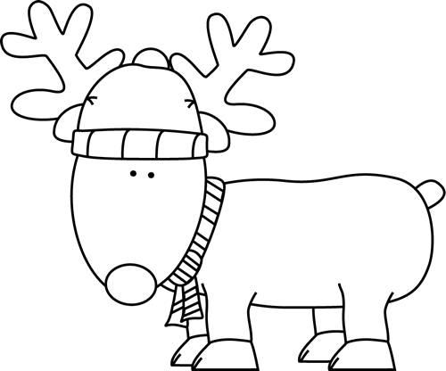 Black and White Christmas Reindeer