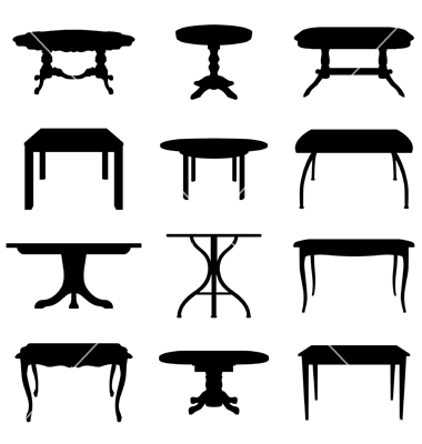 Black and White Clip Art Table