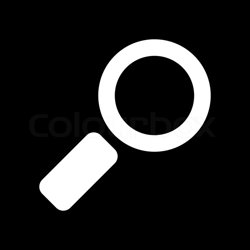 Black and White Magnifying Glass Icon