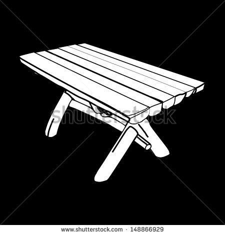 Black and White Picnic Table Food