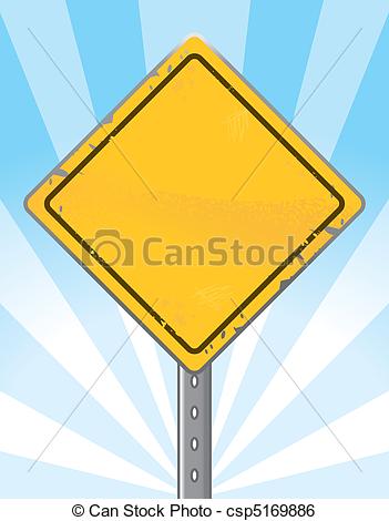Blank Yellow Construction Sign