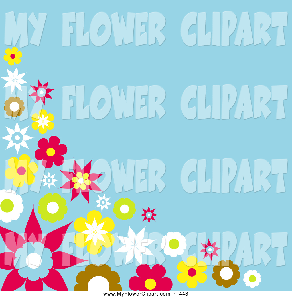 Blue and Brown Flower Clip Art