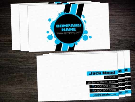 Blue and White Business Card Template