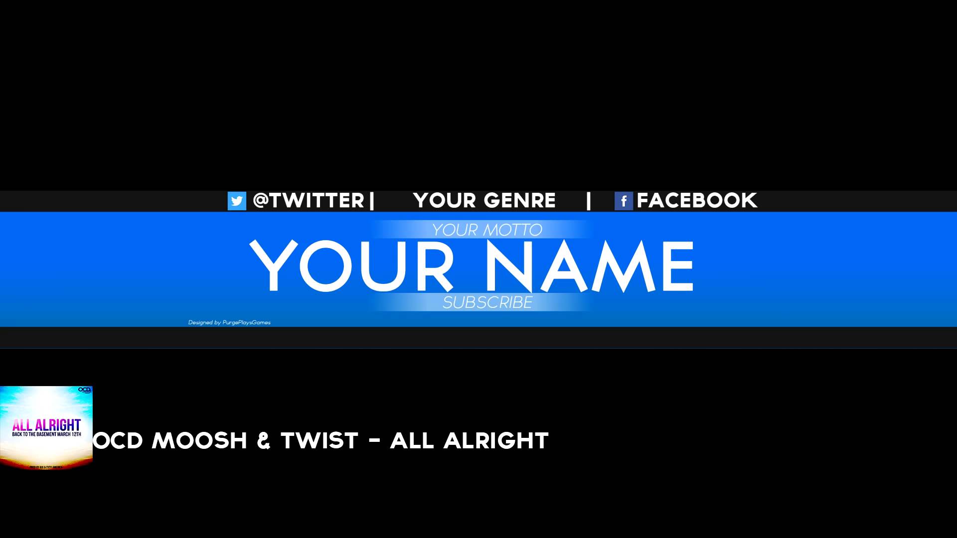 Blue YouTube Channel Art Banner Template
