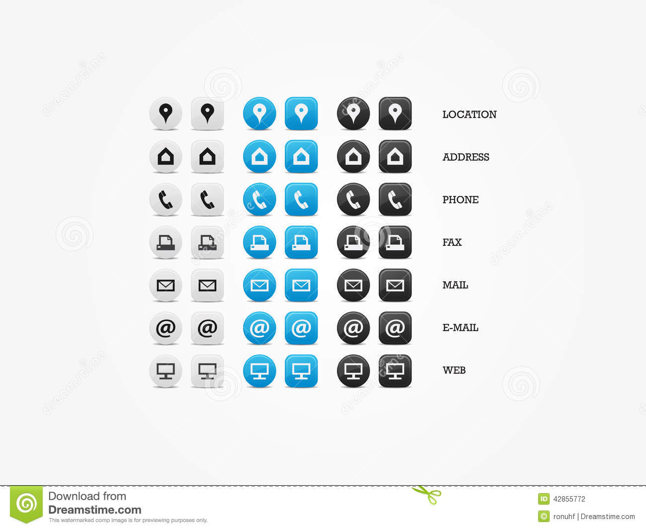 Business Card Icons Vector