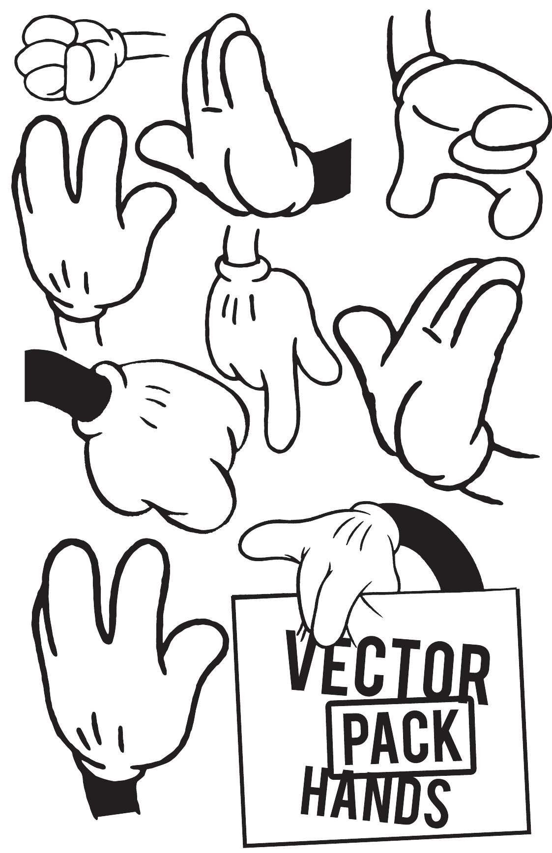 Cartoon Hand Vector Free