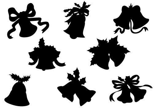 Christmas Bells Clip Art Silhouette