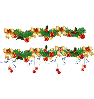 Christmas Garland Border Vector