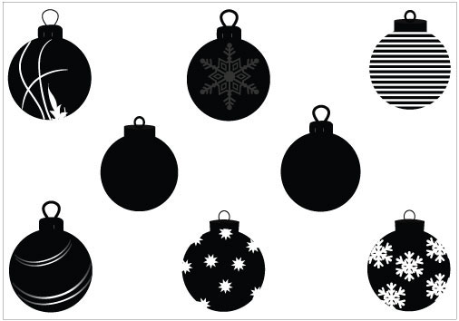 17 Vector Silhouette Christmas Ornament Images